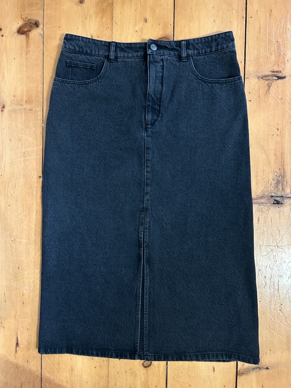 A.P.C. Washed Black Denim Skirt